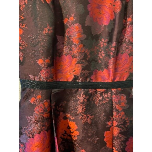 Tahari Levine Dress Ruby Red Black 8 Hi Low Semi Formal Party Holiday Christmas - Picture 3 of 11